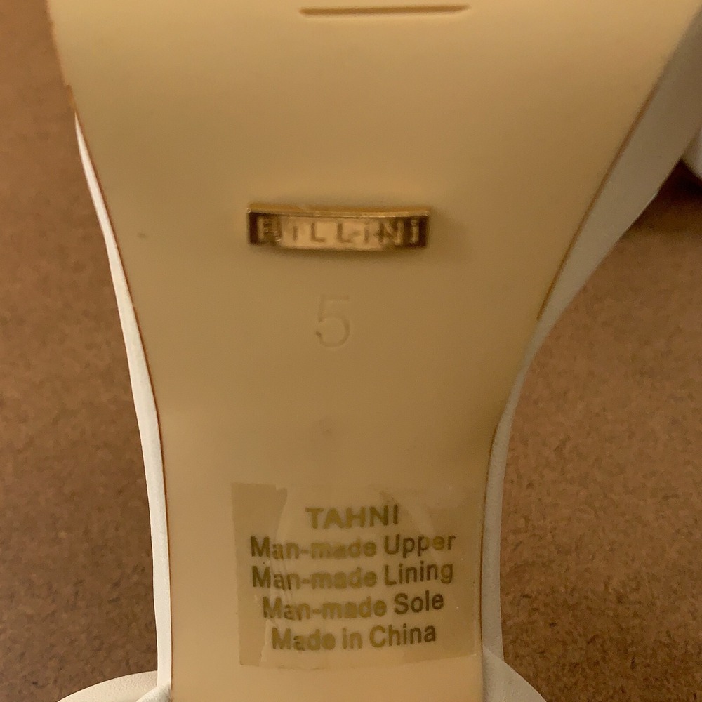 Billini Womens Size 5 White Faux Leather Strappy Tahni Block Heel Sandals New - Picture 7 of 12